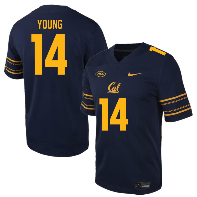 California Golden Bears #14 Monroe Young ACC Conference College Football Jerseys Stitched Sale-Navy